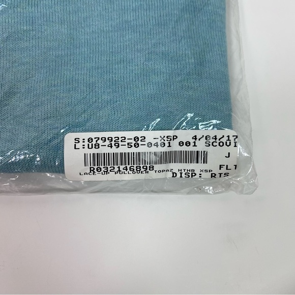 J. Jill XSP Lace-Up Pullover Sweater Relaxed Fit Topaz Heather Teal - Picture 7 of 7